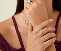 Rings-Marco Bicego 18K Yellow Gold Medium Aquamarine Ring YellowGold