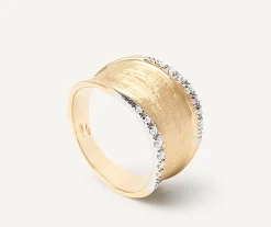 Rings-Marco Bicego 18K Yellow Gold Medium Band with Diamonds Yellowgold