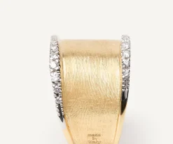 Rings-Marco Bicego 18K Yellow Gold Medium Band with Diamonds Yellowgold