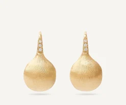 Earrings-Marco Bicego 18K Yellow Gold Medium Drop Earrings With Diamonds Yellowgold