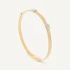 Bracelets-Marco Bicego 18K Yellow Gold Medium Stackable Bracelet With 3 Diamonds Stations Yellowgold