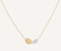 Pendants | Necklaces-Marco Bicego 18K Yellow Gold Mini-Petal u0026 Diamond Pendant Necklace Yellowgold