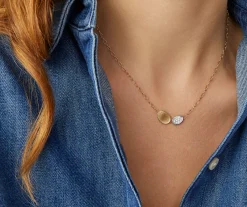 Pendants | Necklaces-Marco Bicego 18K Yellow Gold Mini-Petal u0026 Diamond Pendant Necklace Yellowgold