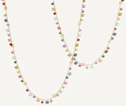Necklaces-Marco Bicego 18K Yellow Gold Mixed Gemstone Long Necklace Yellowgold