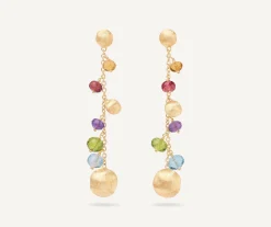 Earrings-Marco Bicego 18K Yellow Gold Mixed Gemstone Duster Earrings Yellowgold