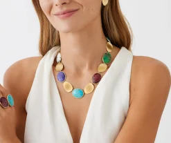 Necklaces-Marco Bicego 18K Yellow Gold Mixed Gemstone Collar Yellowgold