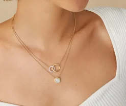 Pendants | Necklaces-Marco Bicego 18K Yellow Gold Mixed Link Diamond Pavé Pendant Yellowgold