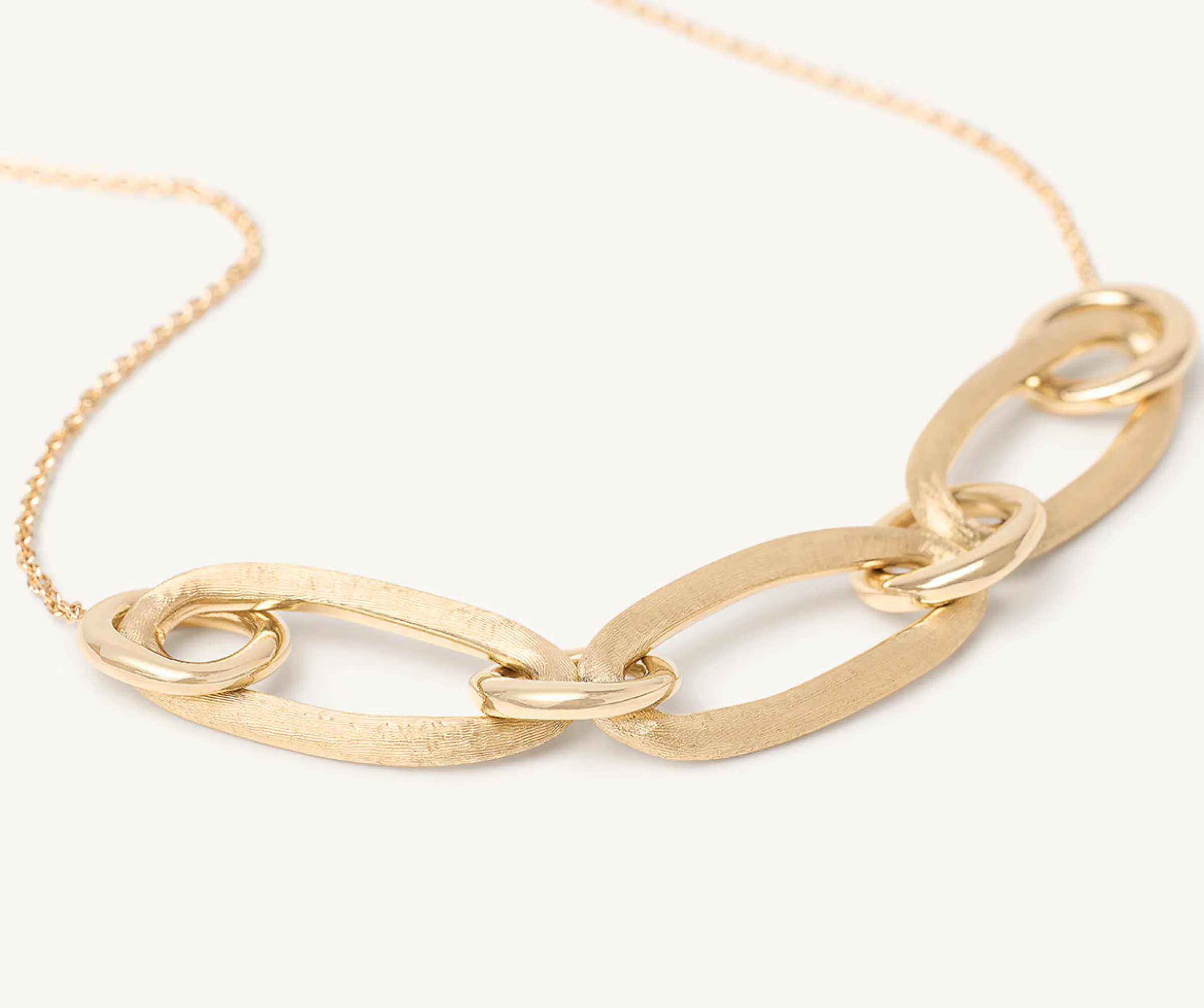 Necklaces-Marco Bicego 18K Yellow Gold Mixed Link Half Collar Necklace Yellowgold