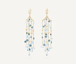 Earrings-Marco Bicego 18K Yellow Gold Mixed Topaz Five-Strand Chandelier Earrings Yellowgold