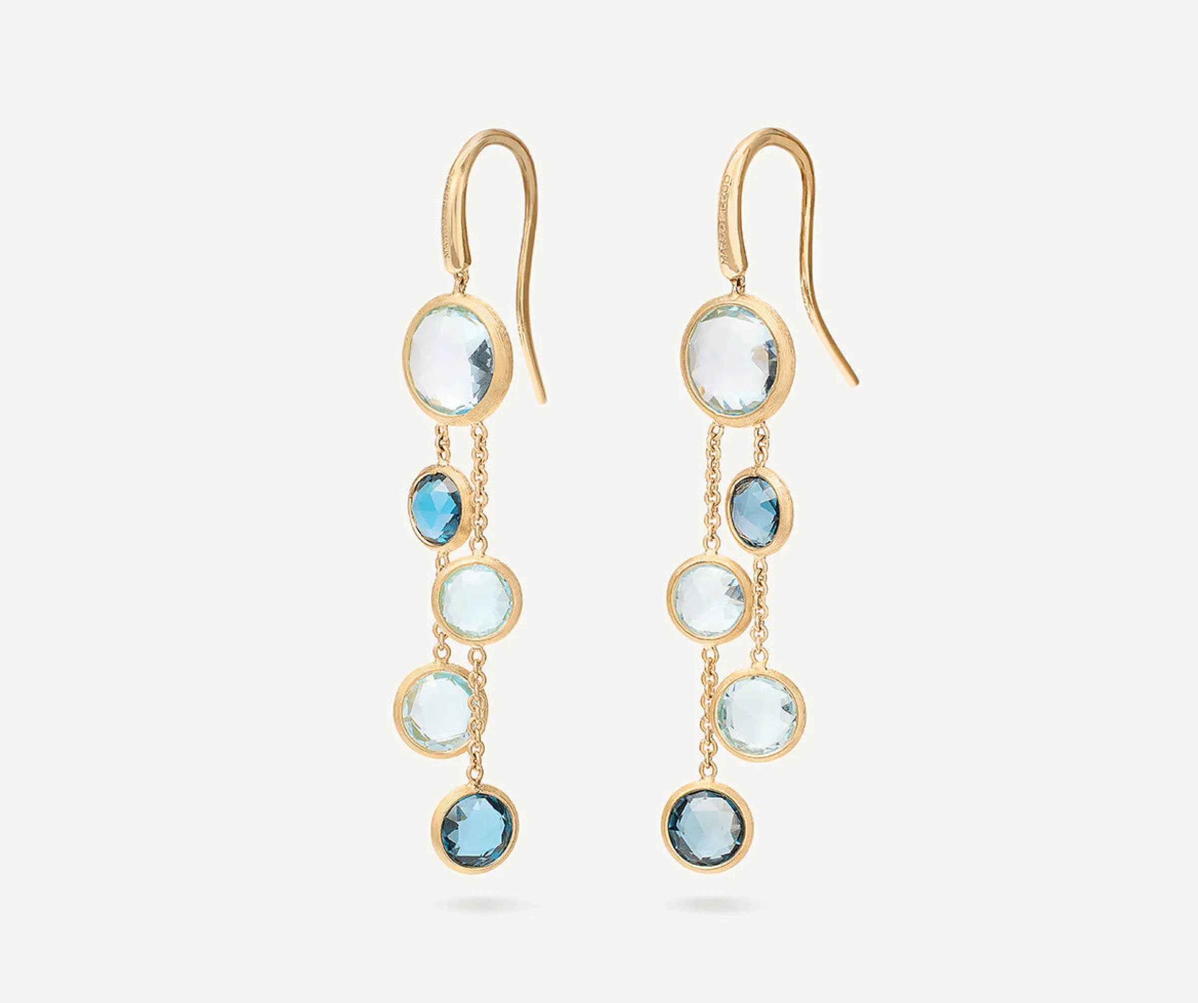 Earrings-Marco Bicego 18K Yellow Gold Mixed Topaz 2-Strand Earrings Yellowgold