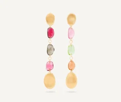 Earrings-Marco Bicego 18K Yellow Gold Mixed Tourmaline Statement Earrings Yellowgold