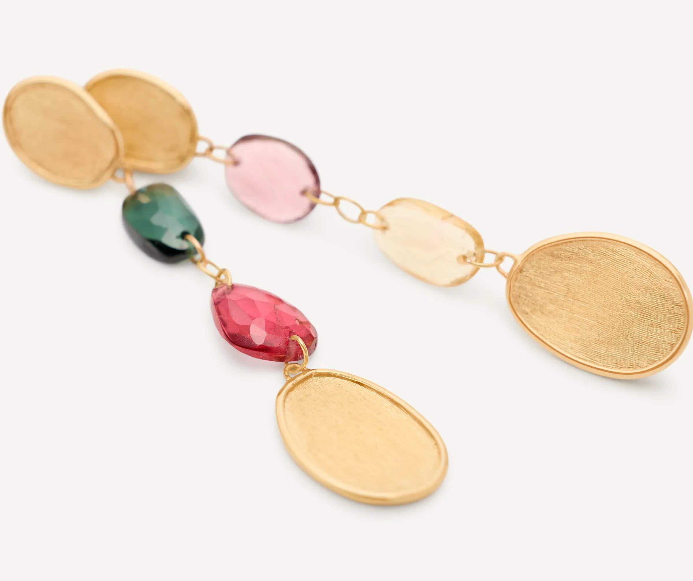 Earrings-Marco Bicego 18K Yellow Gold Mixed Tourmaline Drop Earrings Yellowgold