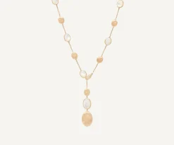 Necklaces-Marco Bicego 18K Yellow Gold Mother of Pearl u0026 Gold Lariat Yellowgold