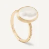 Rings-Marco Bicego 18K Yellow Gold Mother of Pearl Ring with Diamond Pavé Shank Yellowgold