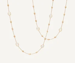 Necklaces-Marco Bicego 18K Yellow Gold Mother of Pearl u0026 Gold Long Necklace Yellowgold