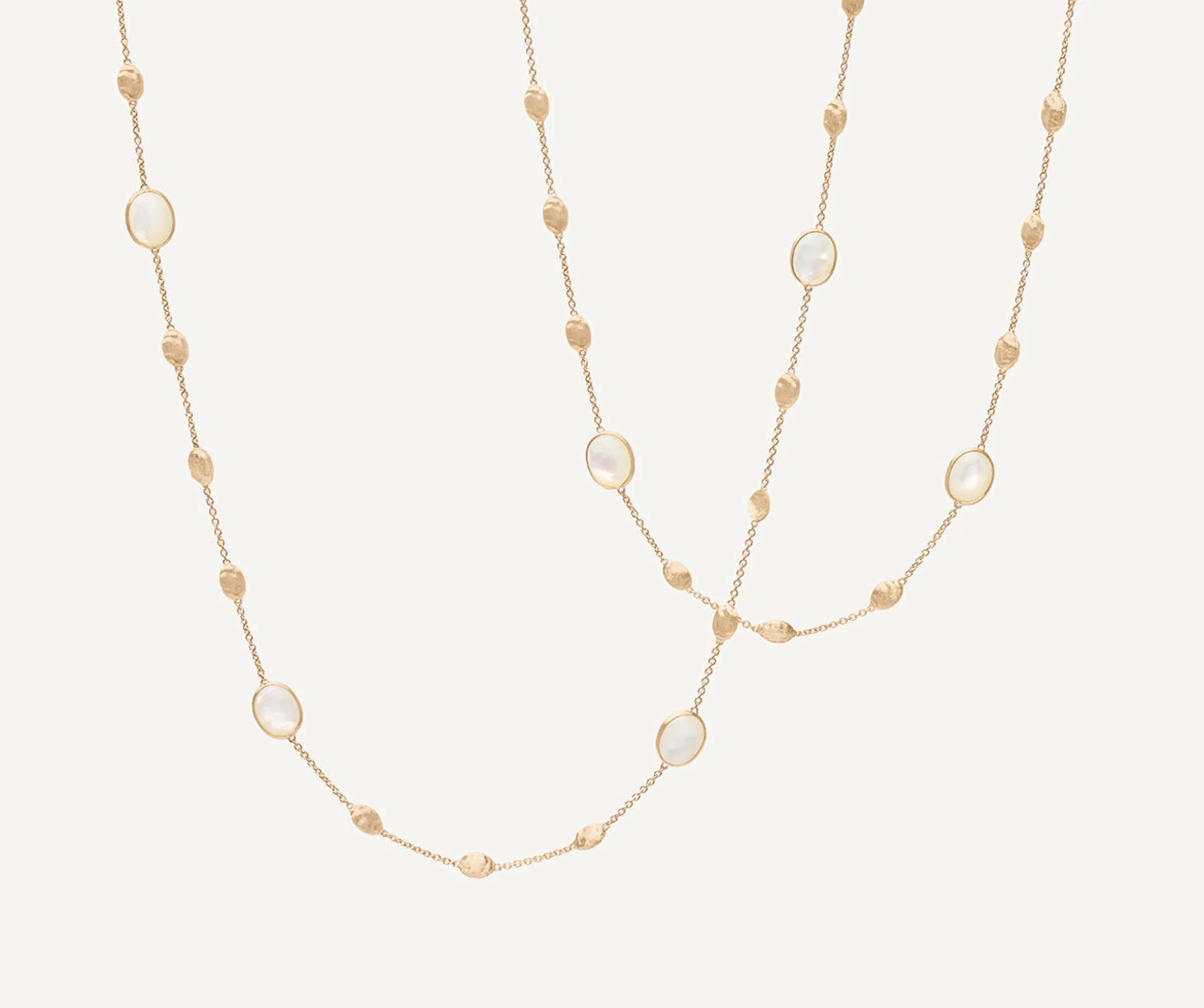 Necklaces-Marco Bicego 18K Yellow Gold Mother of Pearl u0026 Gold Long Necklace Yellowgold