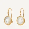 Earrings-Marco Bicego 18K Yellow Gold Mother of Pearl Drop Earrings with Diamonds YellowGold