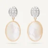 Earrings-Marco Bicego 18K Yellow Gold Mother of Pearl u0026 Diamond Drop Earrings Yellowgold