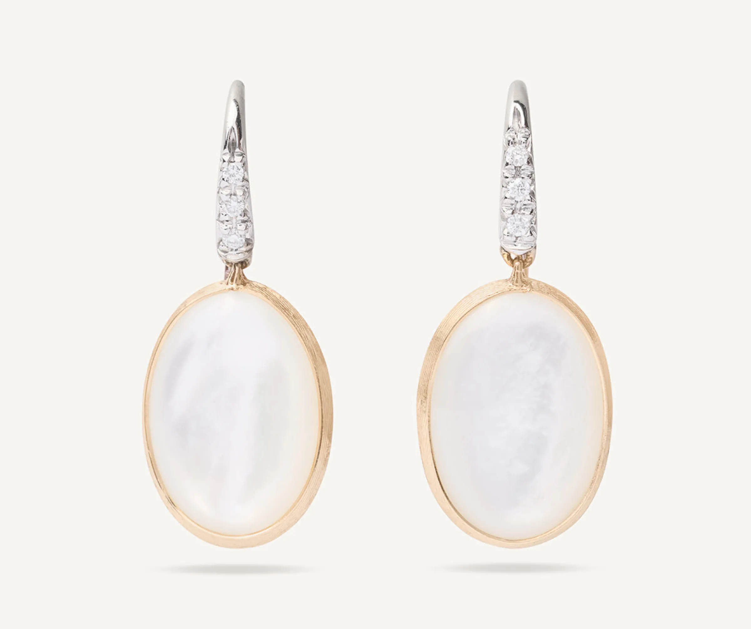 Earrings-Marco Bicego 18K Yellow Gold Mother of Pearl u0026 Diamond Drop Earrings Yellowgold