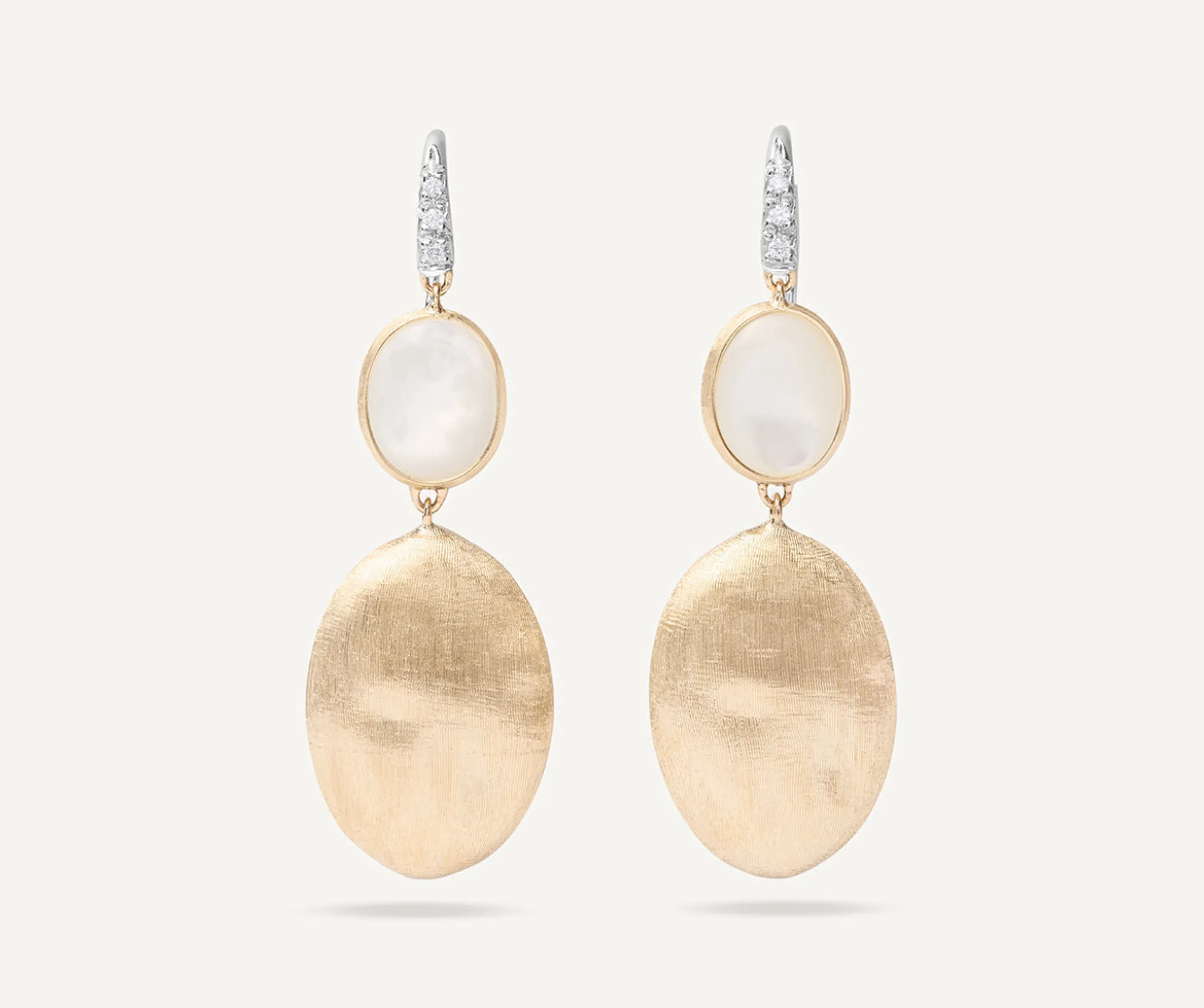 Earrings-Marco Bicego 18K Yellow Gold Mother of Pearl, Gold u0026 Diamond Accent Earrings Yellowgold