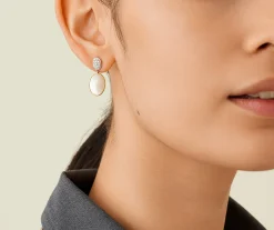 Earrings-Marco Bicego 18K Yellow Gold Mother of Pearl u0026 Diamond Drop Earrings Yellowgold