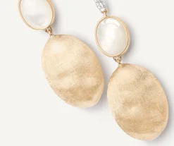 Earrings-Marco Bicego 18K Yellow Gold Mother of Pearl, Gold u0026 Diamond Accent Earrings Yellowgold