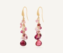 Earrings-Marco Bicego 18K Yellow Gold Multi-Strand Pink Tourmalines Earrings Yellowgold