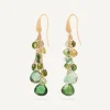 Earrings-Marco Bicego 18K Yellow Gold Multi-Strand Green Tourmaline Earrings Yellowgold