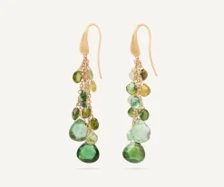 Earrings-Marco Bicego 18K Yellow Gold Multi-Strand Green Tourmaline Earrings Yellowgold