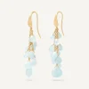 Earrings-Marco Bicego 18K Yellow Gold Multi-Strand Aquamarine Earrings Yellowgold