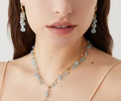 Earrings-Marco Bicego 18K Yellow Gold Multi-Strand Aquamarine Earrings Yellowgold