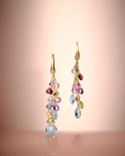 Earrings-Marco Bicego 18K Yellow Gold Multi-Strand Gemstone Earrings Yellowgold