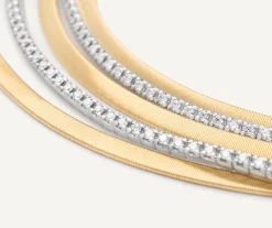 Necklaces-Marco Bicego 18K Yellow Gold Multi-strand Necklace With Diamond Pavé Bands Yellowgold