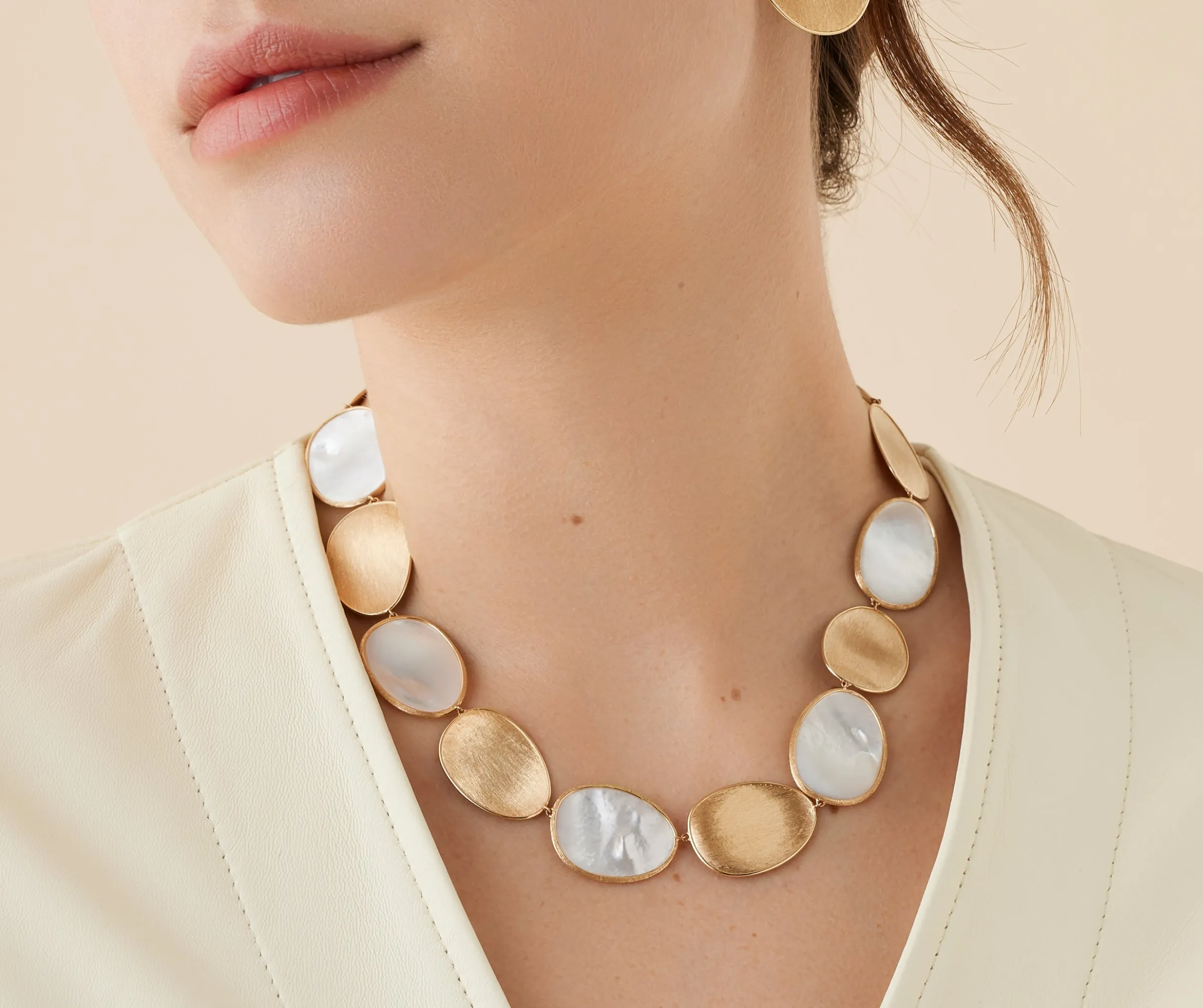 Necklaces-Marco Bicego 18K Yellow Gold Necklace with Mother of Pearl Yellowgold