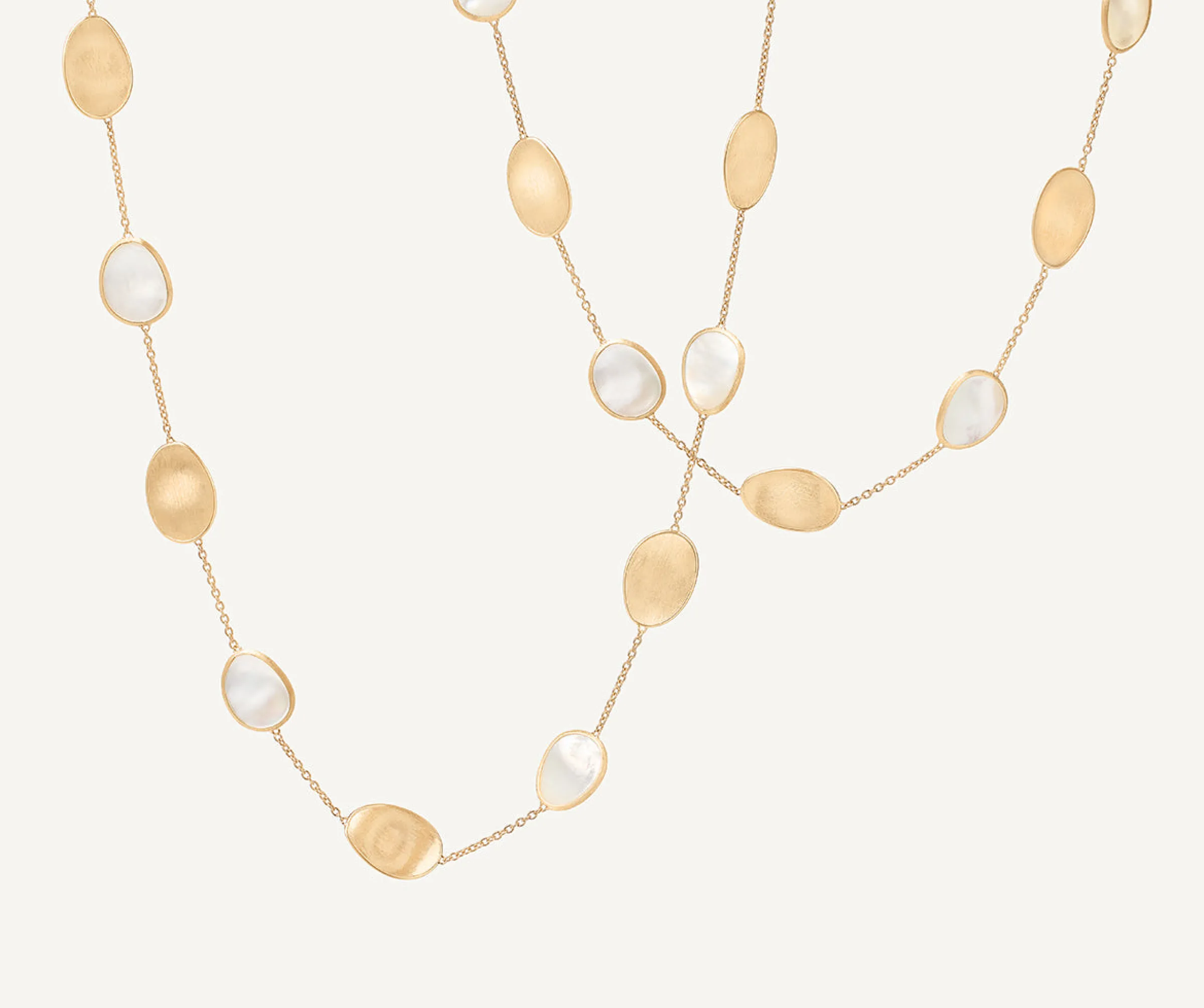 Necklaces-Marco Bicego 18K Yellow Gold Necklace with Mother of Pearl, Long Yellowgold