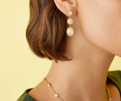 Earrings-Marco Bicego 18K Yellow Gold Oval Gold Drop Earrings Yellowgold