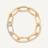 Bracelets-Marco Bicego 18K Yellow Gold Oval Link Bracelet With Pavé Diamonds Yellowgold