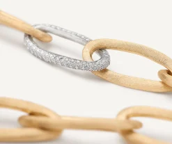Bracelets-Marco Bicego 18K Yellow Gold Oval Link Bracelet With Pavé Diamonds Yellowgold