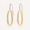 Earrings-Marco Bicego 18K Yellow Gold Oval Link Diamond Hook Earrings Yellowgold