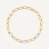 Necklaces-Marco Bicego 18K Yellow Gold Oval Link Necklace With Pavé Diamond Links Yellowgold