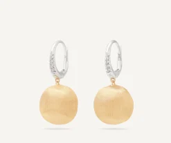 Earrings-Marco Bicego 18K Yellow Gold Pendant Earrings With Diamond Clip Yellowgold