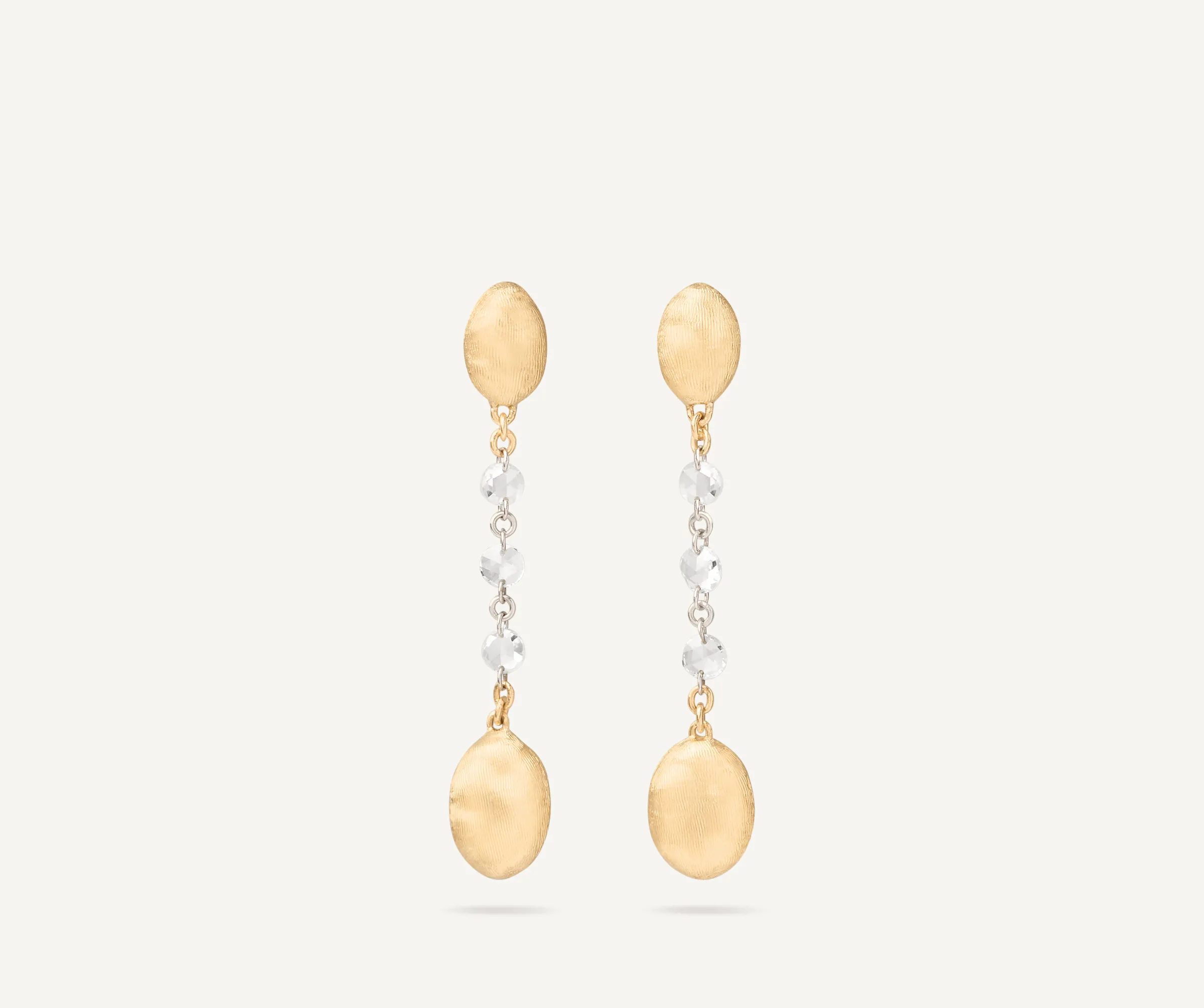 Earrings-Marco Bicego 18K Yellow Gold Pendant Earrings with Diamonds Yellowgold