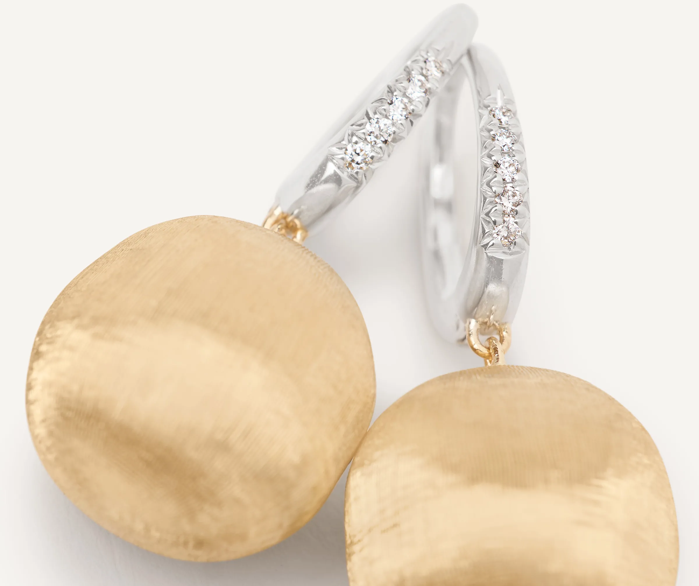 Earrings-Marco Bicego 18K Yellow Gold Pendant Earrings With Diamond Clip Yellowgold