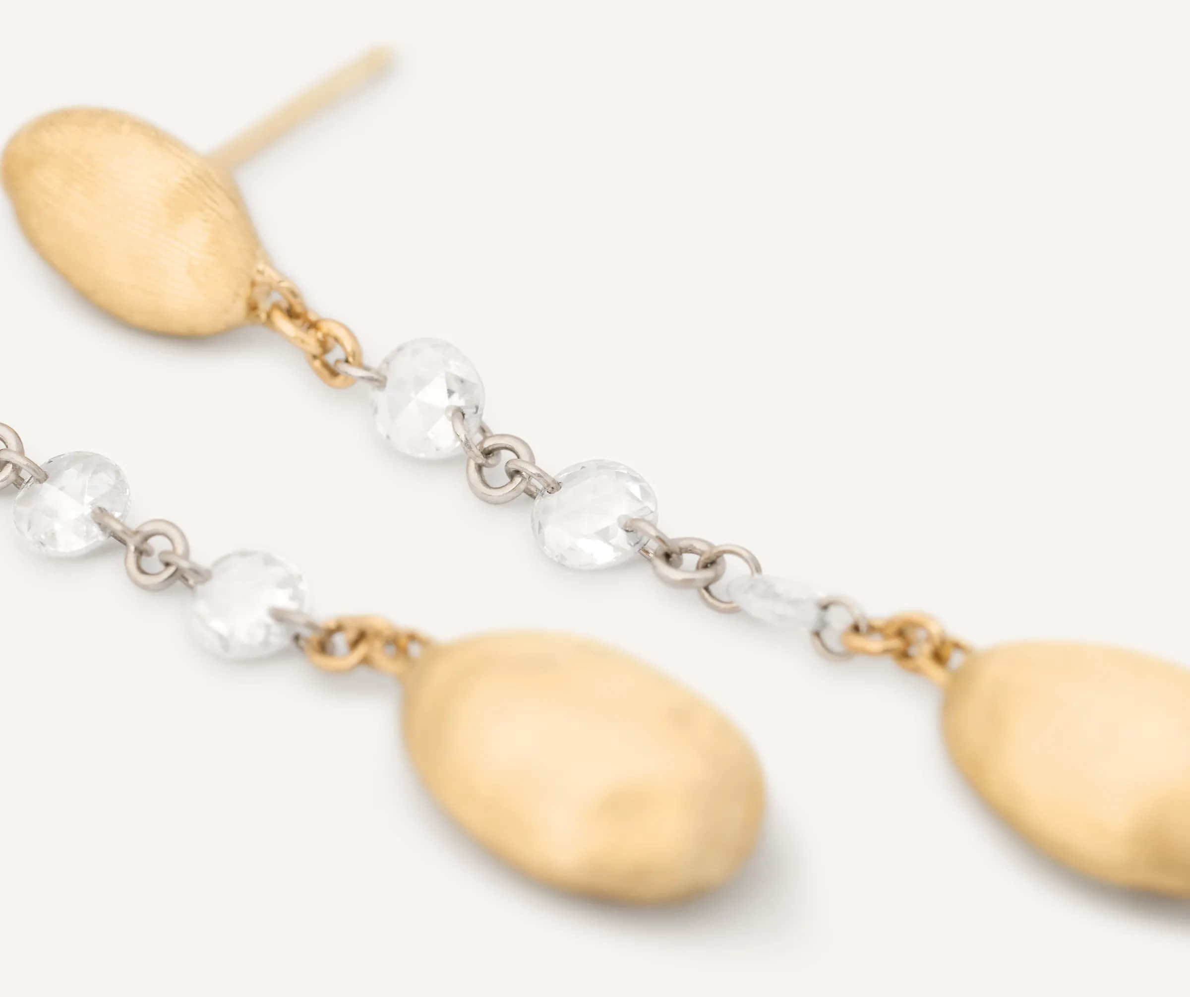 Earrings-Marco Bicego 18K Yellow Gold Pendant Earrings with Diamonds Yellowgold