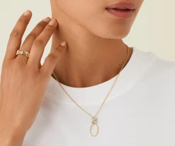 Pendants | Necklaces-Marco Bicego 18K Yellow Gold Pendant with Diamond Flowers Yellowgold