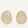 Earrings-Marco Bicego 18K Yellow Gold Petal Diamond Pavé Stud Earrings Yellowgold