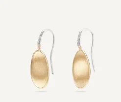 Earrings-Marco Bicego 18K Yellow Gold Petal Drop Earrings With Diamonds, Small Yellowgold