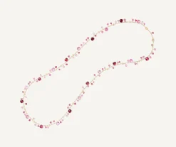 Necklaces-Marco Bicego 18K Yellow Gold Pink Tourmaline Long Necklace Yellowgold