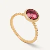 Rings-Marco Bicego 18K Yellow Gold Pink Tourmaline Ring with Diamond Pavé Shank YellowGold