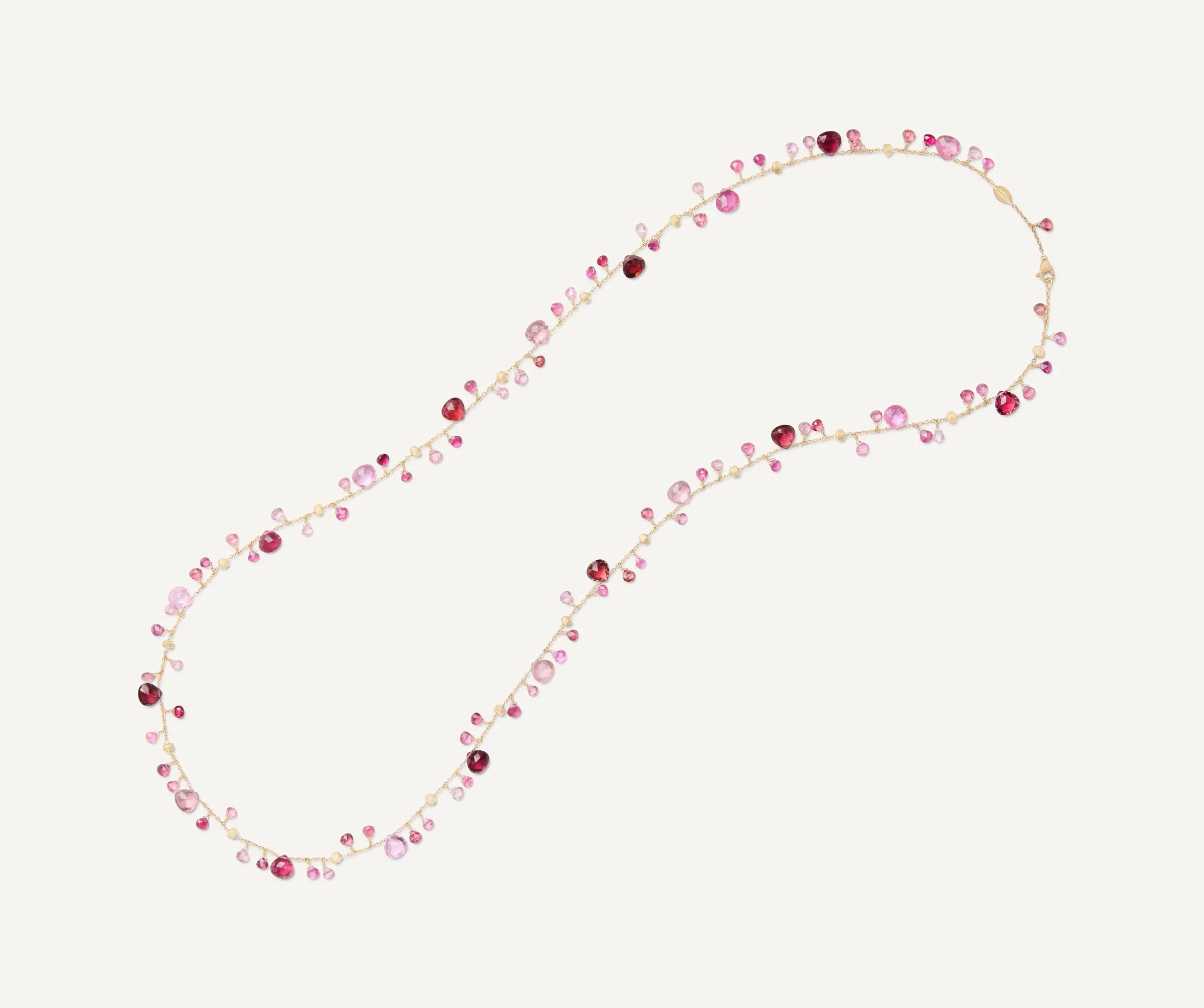 Necklaces-Marco Bicego 18K Yellow Gold Pink Tourmaline Long Necklace Yellowgold